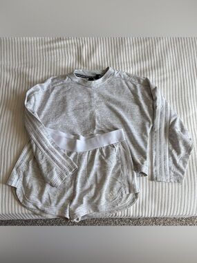 adidas Light Gray Heather sweatsuit set